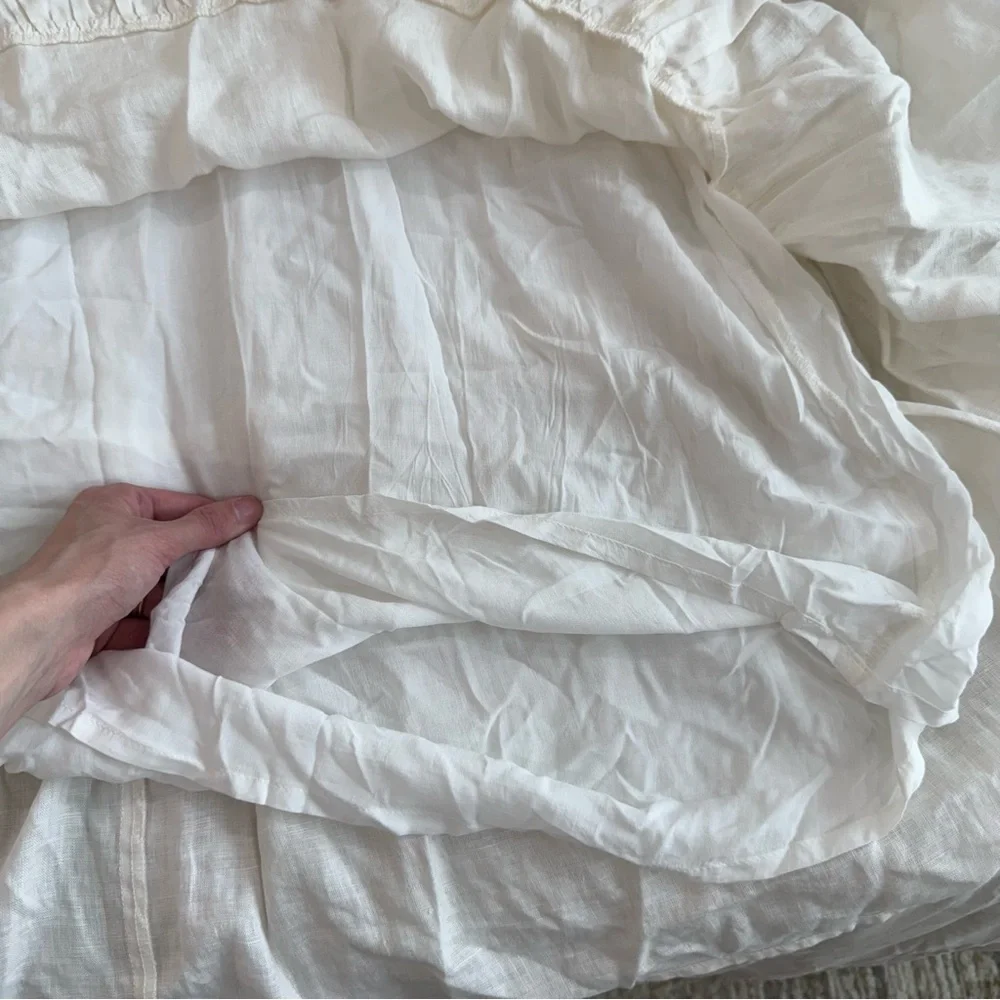 Trovata Birds of Paradis ROSA Dress –‎ 100% Linen – Ivory – Size M Anthropologie - Picture 5 of 12